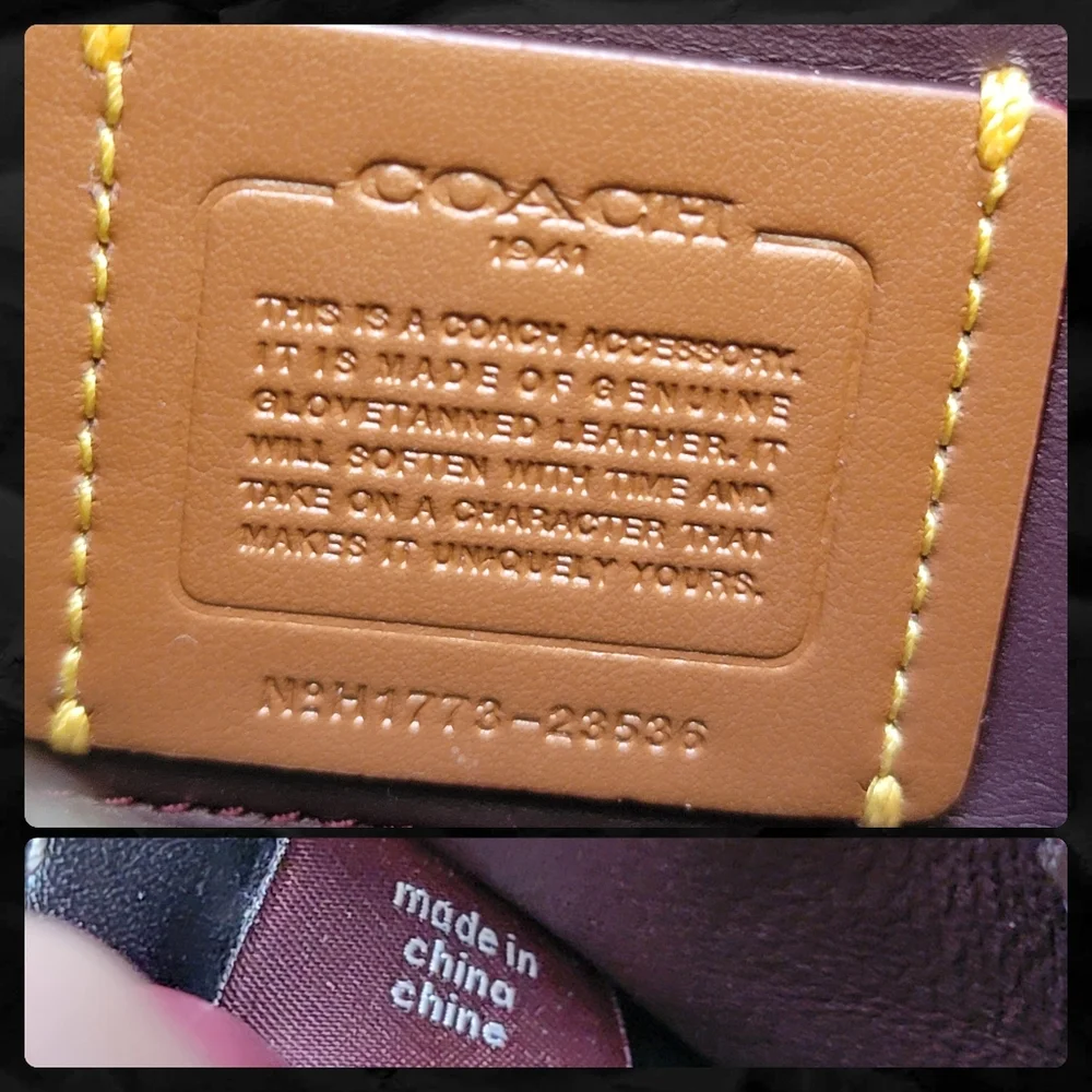 Coach 23536 1941 Tea Rose Applique Gray Leather Wristlet Clutch